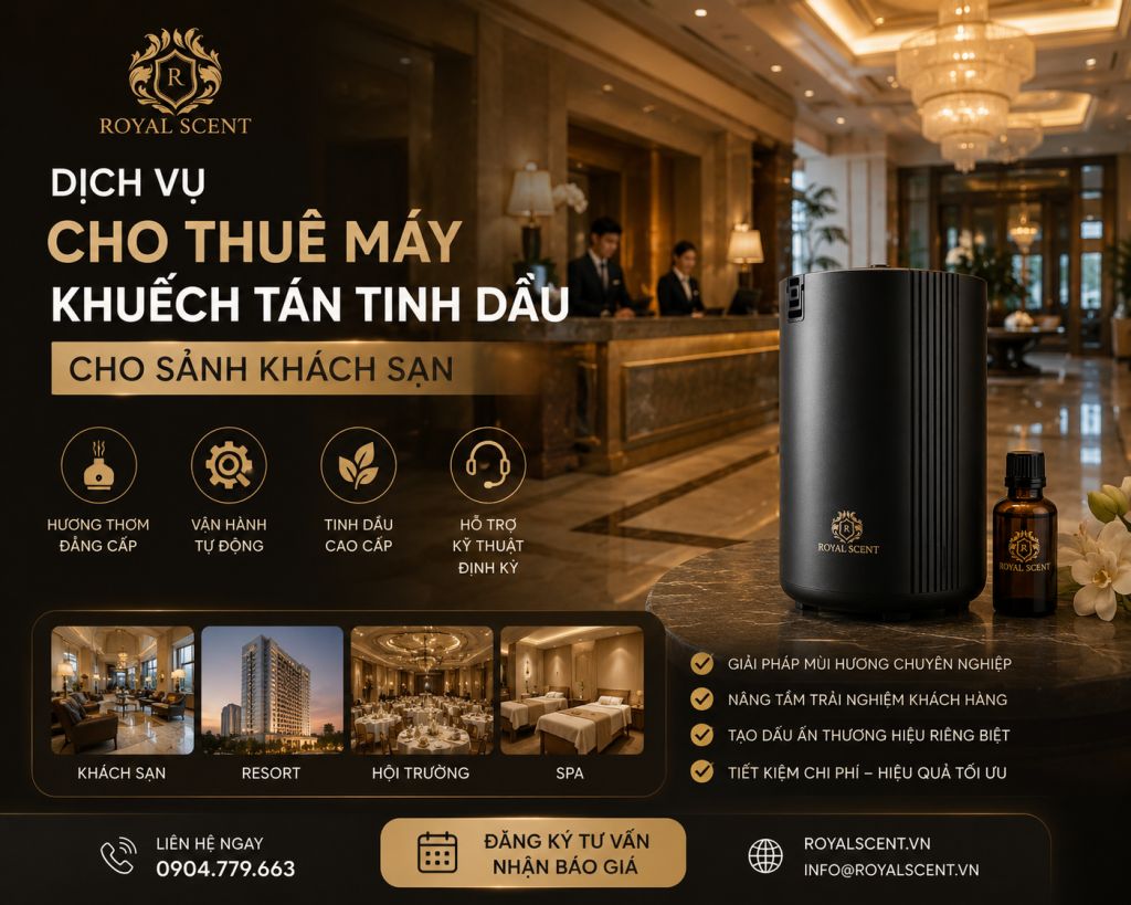 dịch vụ cho thuê máy khuếch tán tinh dầu sảnh khách sạn hotel