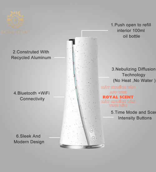 máy khuếch tán tinh dầu cao cấp pin tích điện Royal Scent